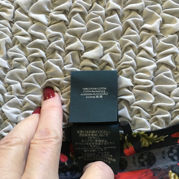 Alexander McQueen Cotton Skull and Flower Scarf - Picture 5 of 5